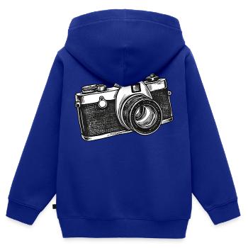 Camera, Vintage Camera, Old Camera, Old - Kids Premium Organic Zip-up Hoodie - royal blue - Back - AI Model Kid Male (0cm)