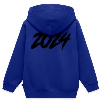2024 - Sweat Premium à capuche zippé enfant bio - bleu roi - Dos - AI Model Kid Male (0cm)