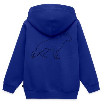 deutscher schäferhund lineart 1 - Kinder Premium Organic Zip Hoodie - Royalblau - Hinten - AI Model Kid Male (0cm)