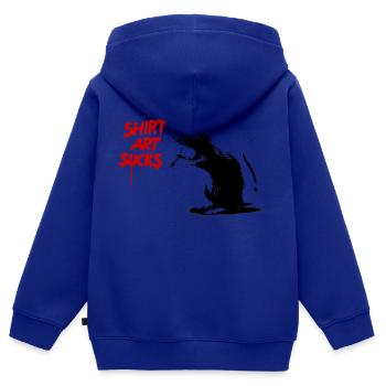 SHIRT ART SUCKS Ratten StreetArt - Kinder Premium Organic Zip Hoodie - Royalblau - Hinten - AI Model Kid Male (0cm)