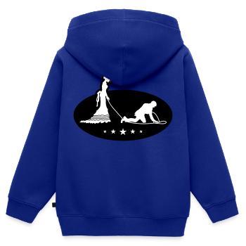 Hochzeit Brautpaar Leine - Kinder Premium Organic Zip Hoodie - Royalblau - Hinten - AI Model Kid Male (0cm)