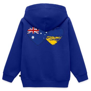 Australien Ukraine Flagge Herz used - Kinder Premium Organic Zip Hoodie - Royalblau - Hinten - AI Model Kid Male (0cm)