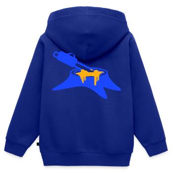 Motorsäge Baum Fällen Holzfäller Wald Stumpf Holz - Kinder Premium Organic Zip Hoodie - Royalblau - Hinten - AI Model Kid Male (0cm)