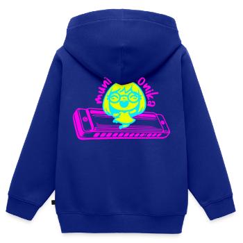 munter monika dancing on the Mundharmonika - Kinder Premium Organic Zip Hoodie - Royalblau - Hinten - AI Model Kid Male (0cm)