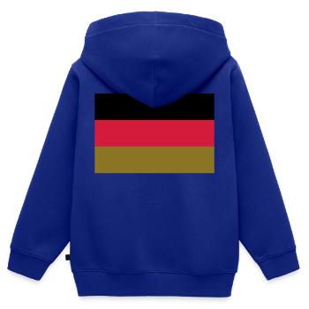 DEUTSCHLAND - Kinder Premium Organic Zip Hoodie - Royalblau - Hinten - AI Model Kid Male (0cm)