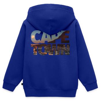 cape-town kapstadt – typo - Kinder Premium Organic Zip Hoodie - Royalblau - Hinten - AI Model Kid Male (0cm)