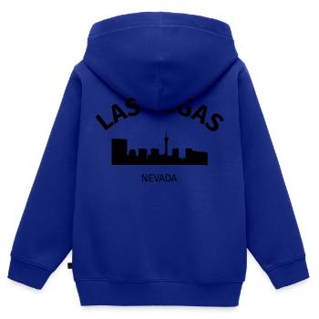 Las Vegas - Sweat Premium à capuche zippé enfant bio - bleu roi - Dos - AI Model Kid Male (0cm)