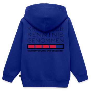 Nicht kritikfähig - Kinder Premium Organic Zip Hoodie - Royalblau - Hinten - AI Model Kid Male (0cm)