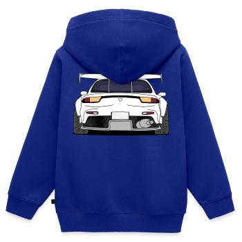 rx7rear white - Kids Premium Organic Zip-up Hoodie - royal blue - Back - AI Model Kid Male (0cm)