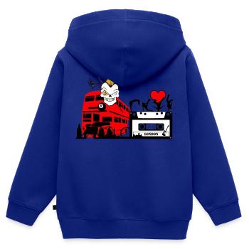 london - Kinder Premium Organic Zip Hoodie - Royalblau - Hinten - AI Model Kid Male (0cm)