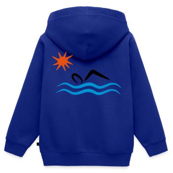 open water - Kids Premium Organic Zip-up Hoodie - royal blue - Back - AI Model Kid Male (0cm)