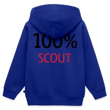 100% Scout - Kinder Premium Organic Zip Hoodie - Royalblau - Hinten - AI Model Kid Male (0cm)