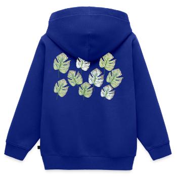 foliage pattern - Kids Premium Organic Zip-up Hoodie - royal blue - Back - AI Model Kid Male (0cm)