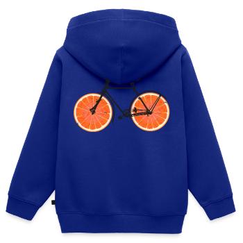 Fahrrad Orangen Früchte Velo Fahrräder Urbanbike - Kinder Premium Organic Zip Hoodie - Royalblau - Hinten - AI Model Kid Male (0cm)