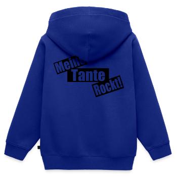 mes roches de tante - Sweat Premium à capuche zippé enfant bio - bleu roi - Dos - AI Model Kid Male (0cm)