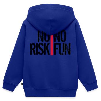barres rayures police spontanée pas de risque pas de plaisir spr - Sweat Premium à capuche zippé enfant bio - bleu roi - Dos - AI Model Kid Male (0cm)
