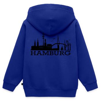 Hamburg Skyline - Kinder Premium Organic Zip Hoodie - Royalblau - Hinten - AI Model Kid Male (0cm)