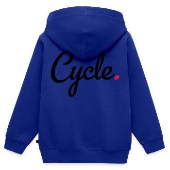 Radsport - Kinder Premium Organic Zip Hoodie - Royalblau - Hinten - AI Model Kid Male (0cm)