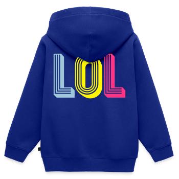 LOL - Kinder Premium Organic Zip Hoodie - Royalblau - Hinten - AI Model Kid Male (0cm)