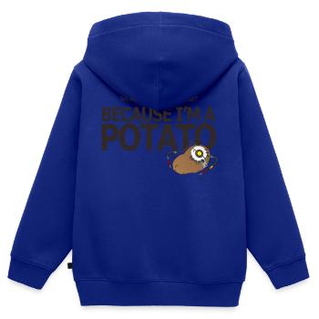 Hello Potato - Kinder Premium Organic Zip Hoodie - Royalblau - Hinten - AI Model Kid Male (0cm)