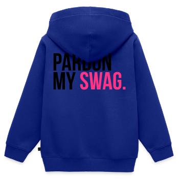 pardon my swag - Sweat Premium à capuche zippé enfant bio - bleu roi - Dos - AI Model Kid Male (0cm)