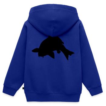 carpe pour pecheur - Sweat Premium à capuche zippé enfant bio - bleu roi - Dos - AI Model Kid Male (0cm)