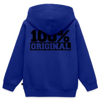 100 Percent Original - Kinder Premium Organic Zip Hoodie - Royalblau - Hinten - AI Model Kid Male (0cm)