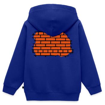 mauer - wall - Kinder Premium Organic Zip Hoodie - Royalblau - Hinten - AI Model Kid Male (0cm)