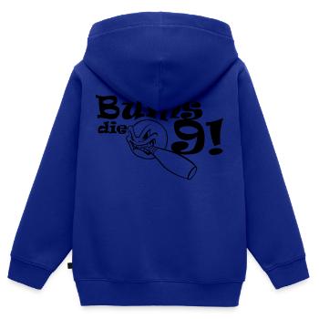 Bums die Neun - Kinder Premium Organic Zip Hoodie - Royalblau - Hinten - AI Model Kid Male (0cm)