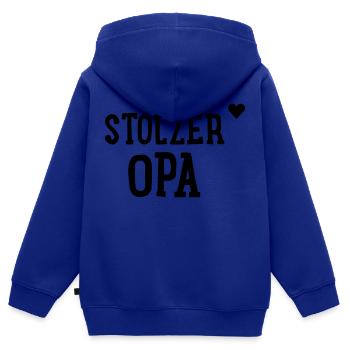 Stolzer Opa - Kinder Premium Organic Zip Hoodie - Royalblau - Hinten - AI Model Kid Male (0cm)