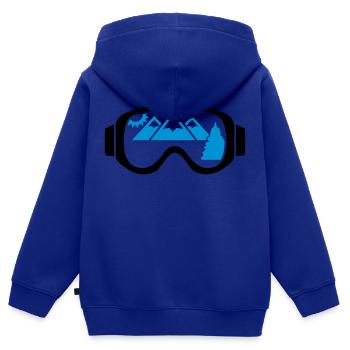 Skibrille - Kinder Premium Organic Zip Hoodie - Royalblau - Hinten - AI Model Kid Male (0cm)