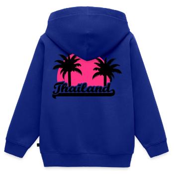 Thailand - Sweat Premium à capuche zippé enfant bio - bleu roi - Dos - AI Model Kid Male (0cm)