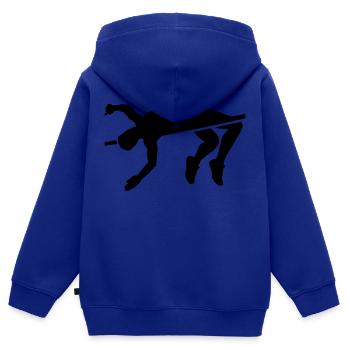 Hochsprung - Kinder Premium Organic Zip Hoodie - Royalblau - Hinten - AI Model Kid Male (0cm)