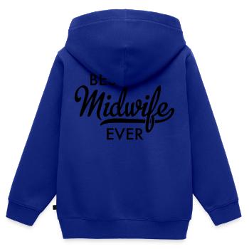 Sage-femme - Sweat Premium à capuche zippé enfant bio - bleu roi - Dos - AI Model Kid Male (0cm)