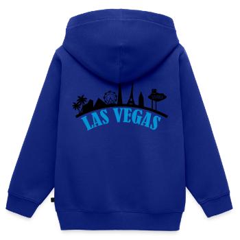 las_vegas_002 - Sweat Premium à capuche zippé enfant bio - bleu roi - Dos - AI Model Kid Male (0cm)