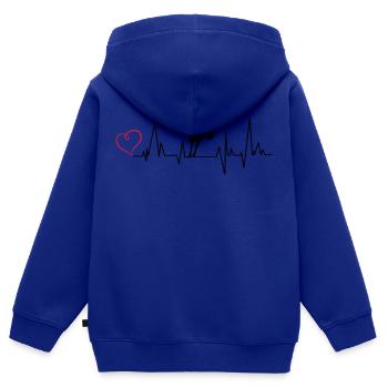 Heartbeat Springreiter Herz - Kinder Premium Organic Zip Hoodie - Royalblau - Hinten - AI Model Kid Male (0cm)