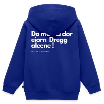 Thüringer Mundart 46 - Kinder Premium Organic Zip Hoodie - Royalblau - Hinten - AI Model Kid Male (0cm)