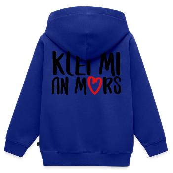 klei mi an mors Plattdeutsch platt Dialekt - Kinder Premium Organic Zip Hoodie - Royalblau - Hinten - AI Model Kid Male (0cm)