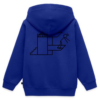 Sprung Sprungbrett Turmspringen Turmspringer - Kinder Premium Organic Zip Hoodie - Royalblau - Hinten - AI Model Kid Male (0cm)