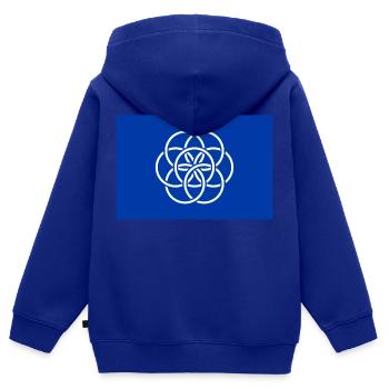Internationale Flagge der Erde - Kinder Premium Organic Zip Hoodie - Royalblau - Hinten - AI Model Kid Male (0cm)
