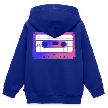 Casette - Kinder Premium Organic Zip Hoodie - Royalblau - Hinten - AI Model Kid Male (0cm)