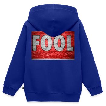 Graffiti imbécile - Sweat Premium à capuche zippé enfant bio - bleu roi - Dos - AI Model Kid Male (0cm)