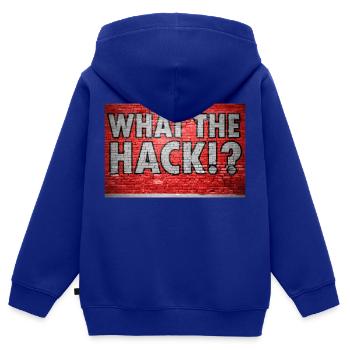 What The Hack!? Graffiti - Kids Premium Organic Zip-up Hoodie - royal blue - Back - AI Model Kid Male (0cm)