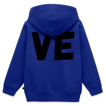 Amour t-shirt assortie couple - Sweat Premium à capuche zippé enfant bio - bleu roi - Dos - AI Model Kid Male (0cm)