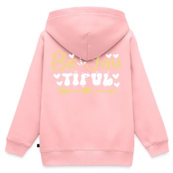 Be You Tiful - Kinder Premium Organic Zip Hoodie - Rosa - Hinten - AI Model Kid Female (0cm)