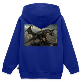 Dragon 3 - Kinder Premium Organic Zip Hoodie - Royalblau - Hinten - AI Model Kid Male (0cm)