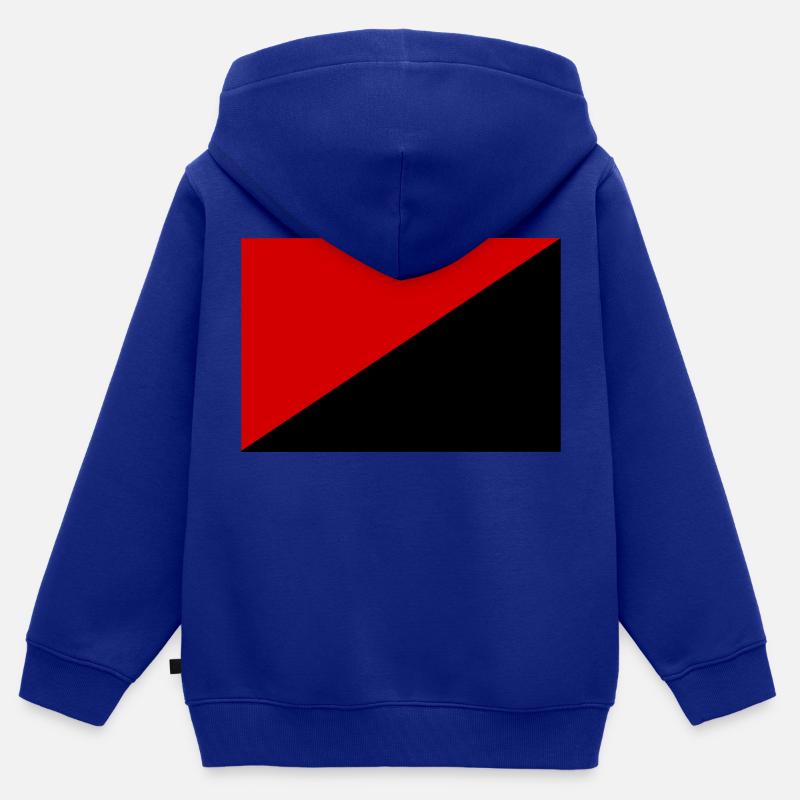Anarchie - Sweat Premium à capuche zippé enfant bio - bleu roi