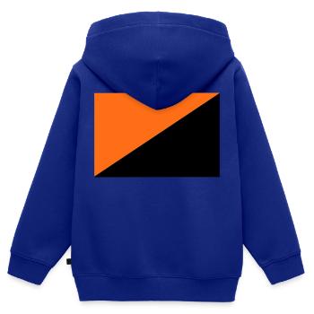 Anarchie - Sweat Premium à capuche zippé enfant bio - bleu roi - Dos - AI Model Kid Male (0cm)
