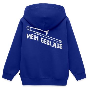 Posaune mein Instrument - Kinder Premium Organic Zip Hoodie - Royalblau - Hinten - AI Model Kid Male (0cm)