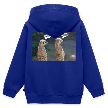Erdmännchen - Kinder Premium Organic Zip Hoodie - Royalblau - Hinten - AI Model Kid Male (0cm)